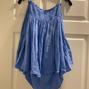 Blue Zara off the shoulder top